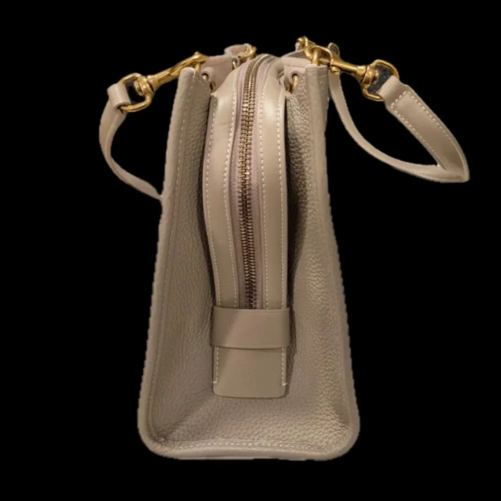 New QUINCE Italian Leather Medium Convertible Satchel Taupe 3way bag - Picture 7 of 16